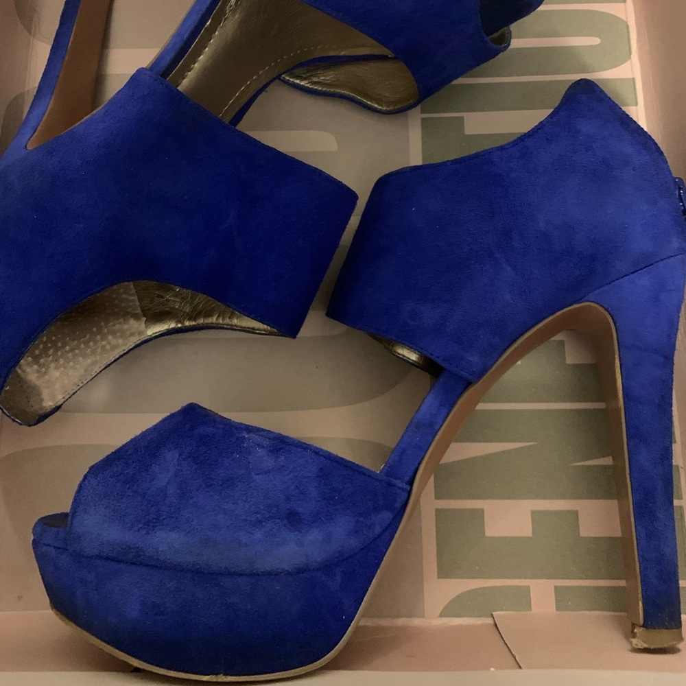 BCBG Helara Suede Peeptoe